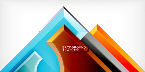 Aufkleber - Abstract geometric design. Bright colors blend, creating dynamic visual effect. Modern template suitable for backgrounds, presentations.