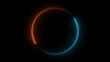 © Rizik - Futuristic glowing circular loading animation with neon brown and cyan gradient on black background, minimal spinning progress loop, sci-fi user interface element, modern tech motion graphic