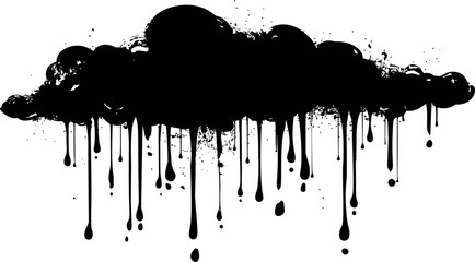 Poster - Black cloud dripping ink, abstract art illustration. Vector illustration