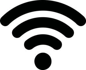 Poster - Black wifi signal icon with curved lines. Vector illustration