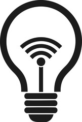 Poster - Black light bulb icon with wifi symbol inside. Vector illustration