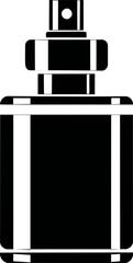 Poster - Minimalist black and white silhouette of perfume spray bottle vector art. Vector illustration