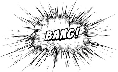 Aufkleber - Comic style explosion with text bang emphasizing impact and energy. Vector illustration
