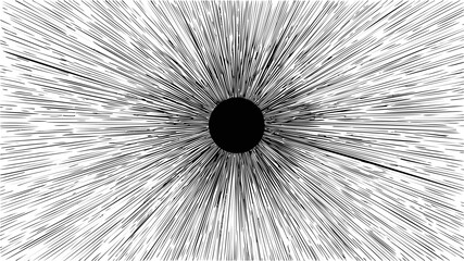 Aufkleber - Dynamic black hole with radial lines suggesting explosive energy. Vector illustration