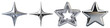 © Rawpixel.com - PNG Shiny metallic star shapes, element set on transparent background