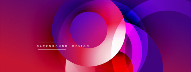 Aufkleber - Abstract vibrant layers create dynamic visual effect. Pink, purple, red hues blend smoothly. Modern design element for backgrounds.