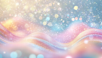 Wall Mural - colorful pastel waves with sparkling bokeh create dreamy atmosphere