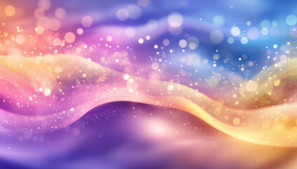 Wall Mural - colorful pastel waves with sparkling bokeh create dreamy atmosphere
