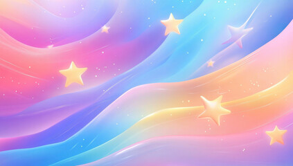 Wall Mural - colorful abstract background with waves and stars creating dreamy atmosphere
