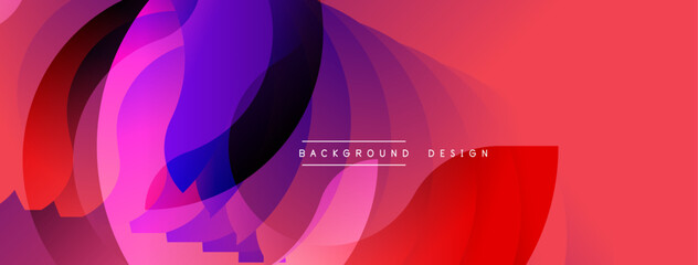 Aufkleber - Abstract flowing shapes, vibrant colors blend. Dynamic composition creates modern visual impact. Background design element.