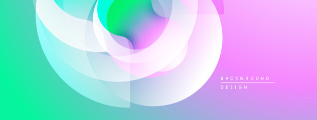 Leinwandbilder - Abstract colorful shapes overlap. Gradient transitions create soft visual effect. Modern design element for backgrounds.