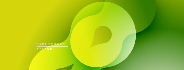 Aufkleber - Abstract vibrant background. Overlapping shapes create dynamic visual flow. Gradient colors suggest growth, energy. Modern design element.