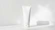 © Megono - Minimalist White Cosmetic Tube Mockup Clean Packaging Design for Beauty Products