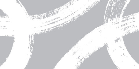 Poster - White brush stroke, grunge grainy texture, abstract hand drawn pattern on light gray background, modern artistic design, dynamic and creative feel