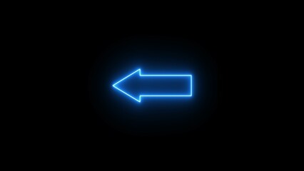 Wall Mural - Glowing neon arrow icon and direction sign concept illustration. Neon light arrow icon. traffic directional arrows sign.