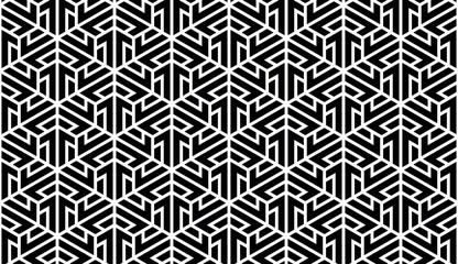 Poster - Abstract geometric pattern. A seamless vector background. White and black ornament. Graphic modern pattern. Simple lattice graphic design.