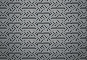 Poster - Abstract geometric pattern with stripes, lines. Seamless vector background. Gray and black ornament. Simple lattice graphic design