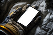 © DAkreev - Smartphone rests on astronaut's glove in profound cosmic stillness