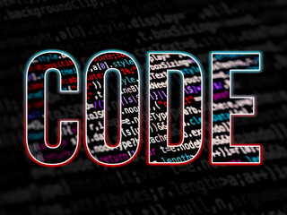 Abstract background of CODE writing with programming code illustration