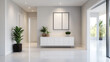 © Fareedoh - Modern interior design featuring a bright hallway with elegant decor and greenery.