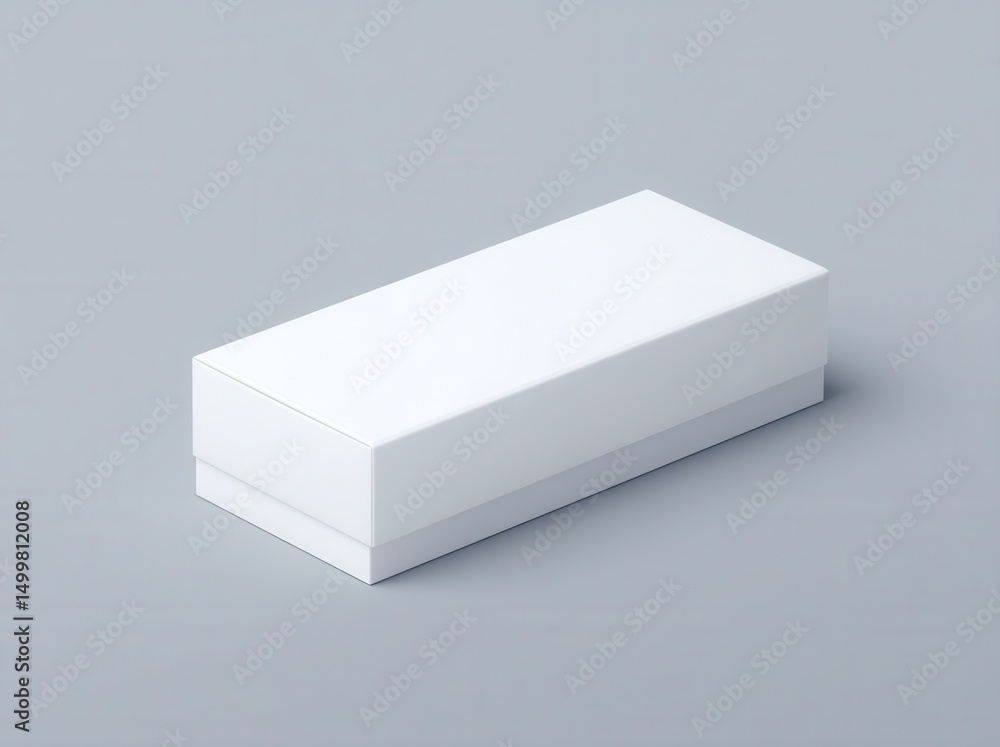 A minimalist white box sits on a gray surface, embodying simplicity and ...