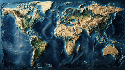 Wall Mural - World map. Earth Day theme background wallpaper.