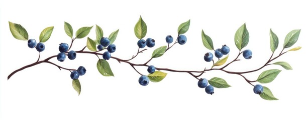 Branch of blueberries with leaves (1)