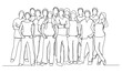 © Creative BD07 - Continuous one line art of Group of People,  One line poster. Outline group of people.