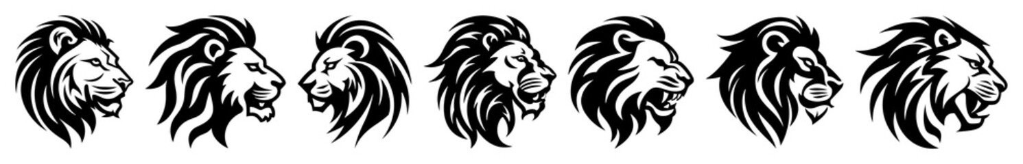 Wall Mural - png silhouette lion head dynamite weaponry stencil transparent background.