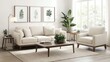 © Adri - Beige living room set with botanical prints