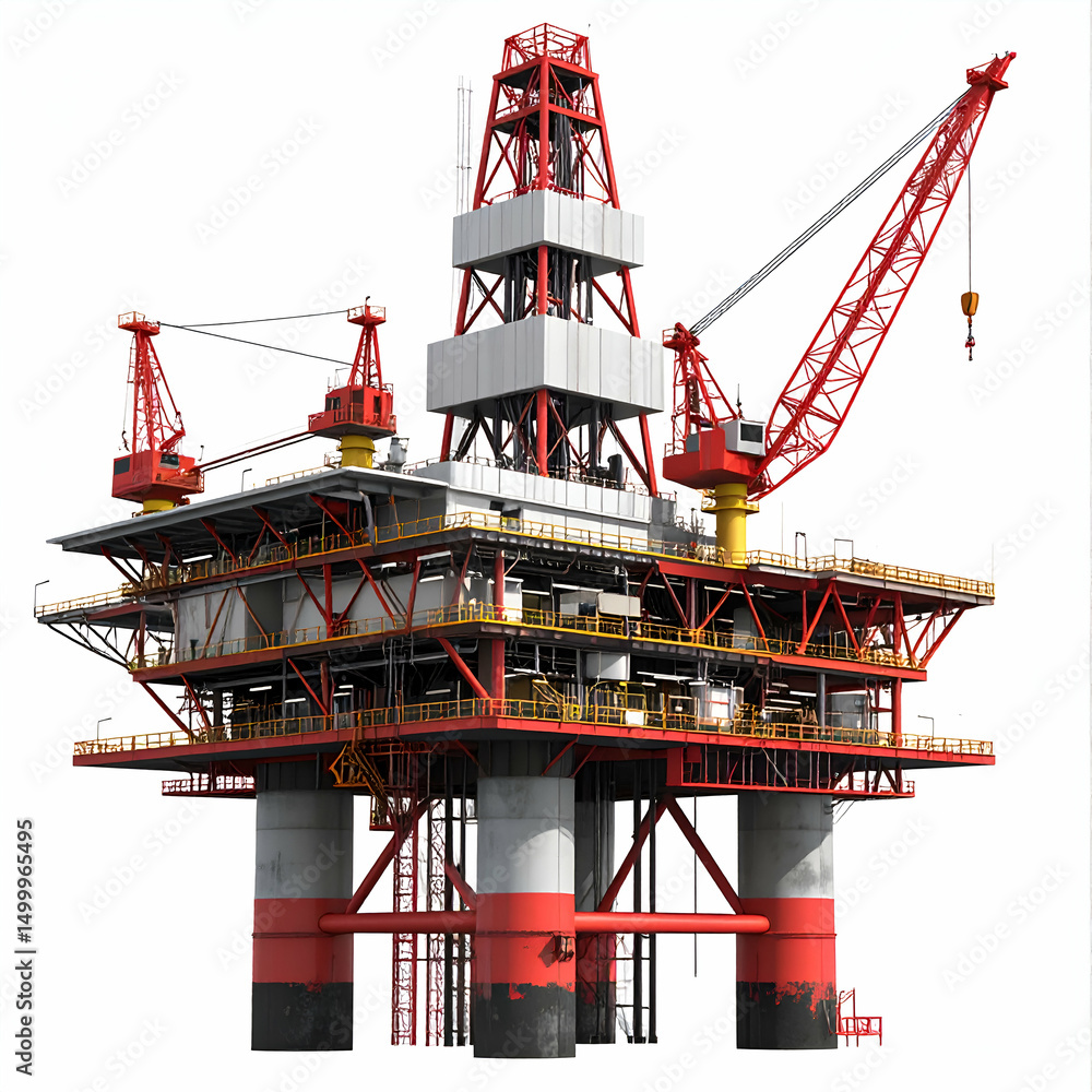 Offshore Oil Rig A Detailed 3D Model of an Industrial Structure Stock ...