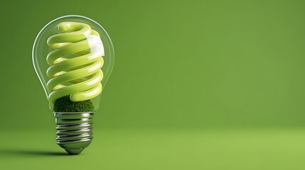 Aufkleber - Renewable energy light bulb with green energy, earth day or environment protection hands protect forests that grow on the ground and help save the world, solar panels