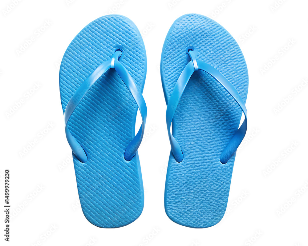 blue beach flip flops top view isolated on white background, PNG Stock ...