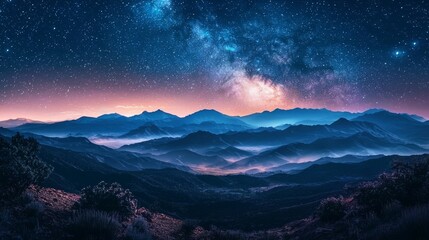 The beauty of nature unfolds under a starry night.