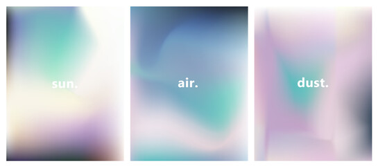 Fototapete - Vector illustration features abstract, soft gradient backgrounds in pastel tones.  The style is modern blur (blurry gradients)—a popular trend in 2025.