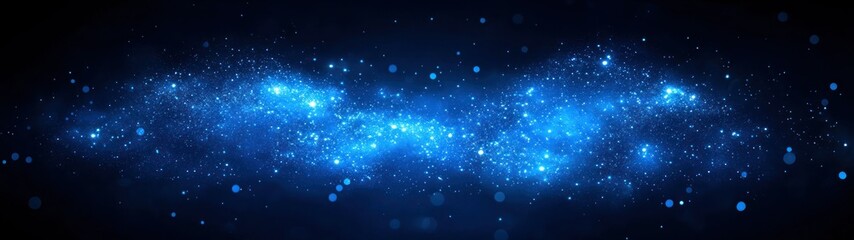 Wall Mural - blue galaxy of glittering stars on dark background