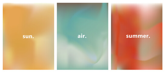Poster - Vector illustration shows warm, blurred gradients in orange, teal, and coral hues. The style embraces the trending modern blur gradient technique, popular for fresh, abstract visuals in 2025.
