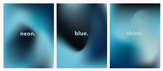 Fototapete - Vector illustration showcases moody, dark blue gradients with soft blur. It uses the popular futuristic blurred gradient style of 2025.