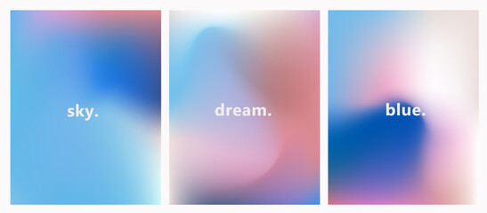 Fototapete - Vector illustration features abstract, soft gradient backgrounds in pastel tones.  The style is modern blur (blurry gradients)—a popular trend in 2025.