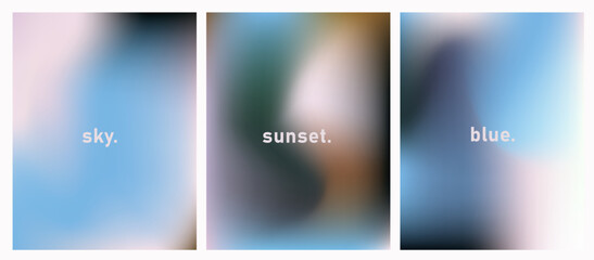 Fototapete - Soft abstract vector illustration with blue and pastel blurred gradient backgrounds. Minimalist gradient mesh style is a top trend for 2025 visuals.