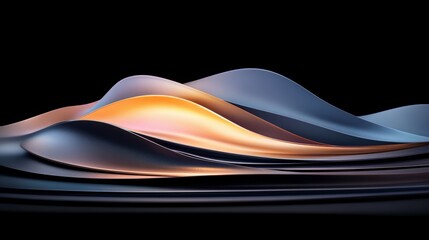 Aufkleber - Series of waves with a yellow and blue color scheme. The waves are very long and the colors are very bright