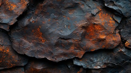 Poster - The image is of a large rock with a lot of rust and dirt on it. The rock is very old and has a lot of texture, making it look like it has been weathered by the elements