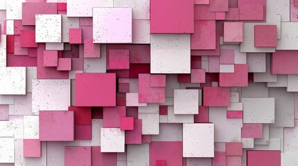 Fototapete - Wall of pink and white squares. The squares are arranged in a way that creates a pattern