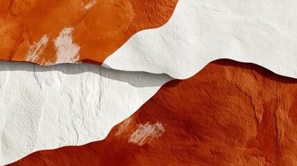 Aufkleber - Wall with a white and red stripe. The white stripe is on the left side of the wall and the red stripe is on the right side