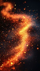 Wall Mural - swirling cosmic dust, orange hues against deep space