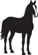 © jakircreativedesign - Horse silhouette standing black design, Black horse facing forward pose