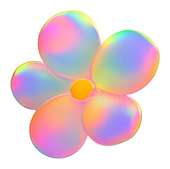 Wall Mural - png flower icon iridescent petals illustration.