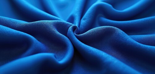 Aufkleber - Cobalt blue fabric background with a textured surface. Elegant waves and folds create a dynamic design. Abstract textile material for fashion interior design. Perfect for any artistic project.
