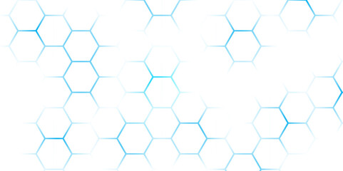 Wall Mural - Abstract Hexagon white background, blue light and shadow. Abstract background design with white hexagon and blue light. Abstract. Hexagon. Blue.