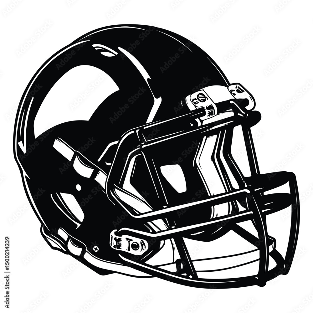 American Football Helmet Silhouette Vector, Football helmet icon, Helmets  black Clip art Stock Vector | Adobe Stock, image size:1000x1000